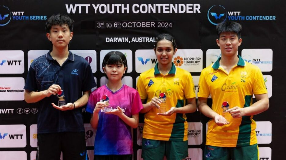 写真：U19混合ダブルス表彰式/提供：WTT