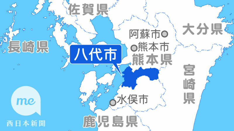 熊本県八代市の地図