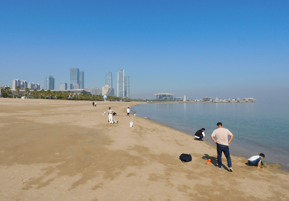 台湾対岸に位置する中国福建省の海岸＝１月１８日、アモイ市