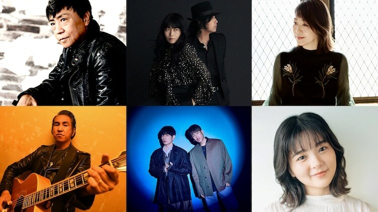 「The Covers Fes. in 広島」の出演者。左上から世良公則、LOVE PSYCHEDELICO、菊池桃子、田島貴男（Original Love）、CHEMISTRY、田村芽実。