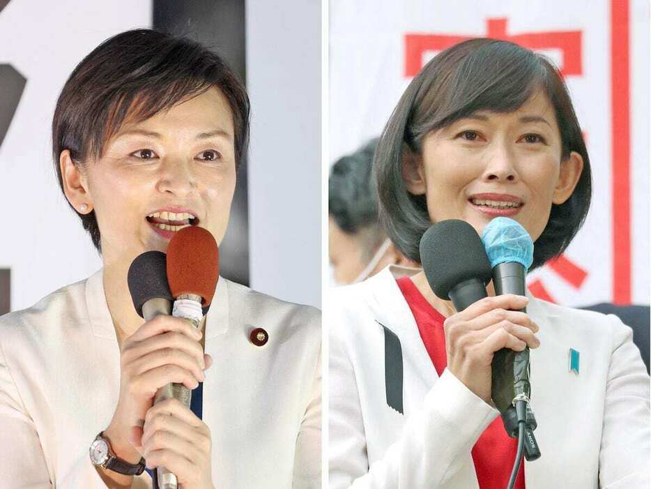 衆院にくら替え出馬した丸川氏（右）と党代表選にも出馬した吉田氏