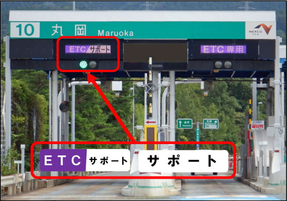 ETC専用料金所にはもちろん一般レーンはない