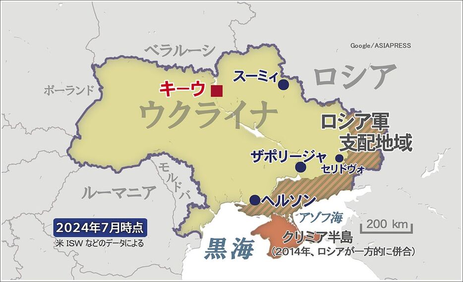 ●ウクライナ周辺の地図（地図製作◎アジアプレス）