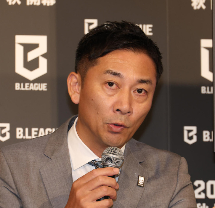 Bリーグ島田チェアマン（2024年10月17日撮影）