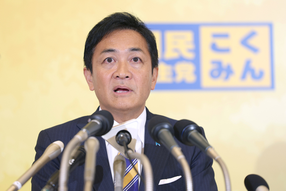 国民民主党の玉木雄一郎代表＝２８日、東京都新宿区