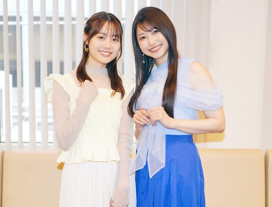 「がんばっていきまっしょい」に出演する伊藤美来さん（左）と雨宮天さん