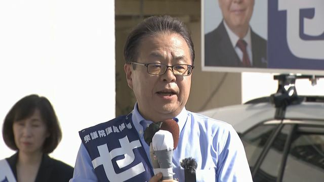 無所属でくら替え出馬した世耕弘成氏（15日）