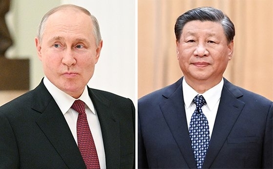 ロシアのプーチン大統領（左）と中国の習近平国家主席