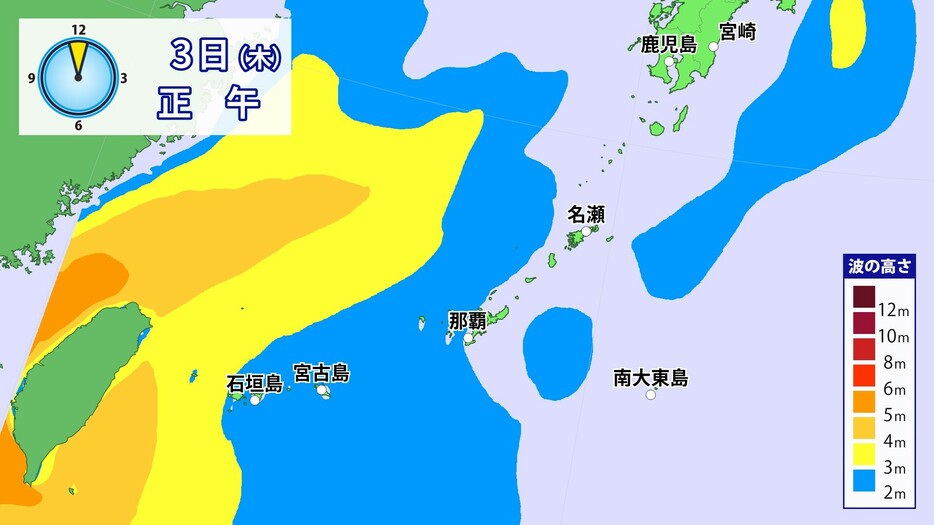 3日(木)正午の波の高さ