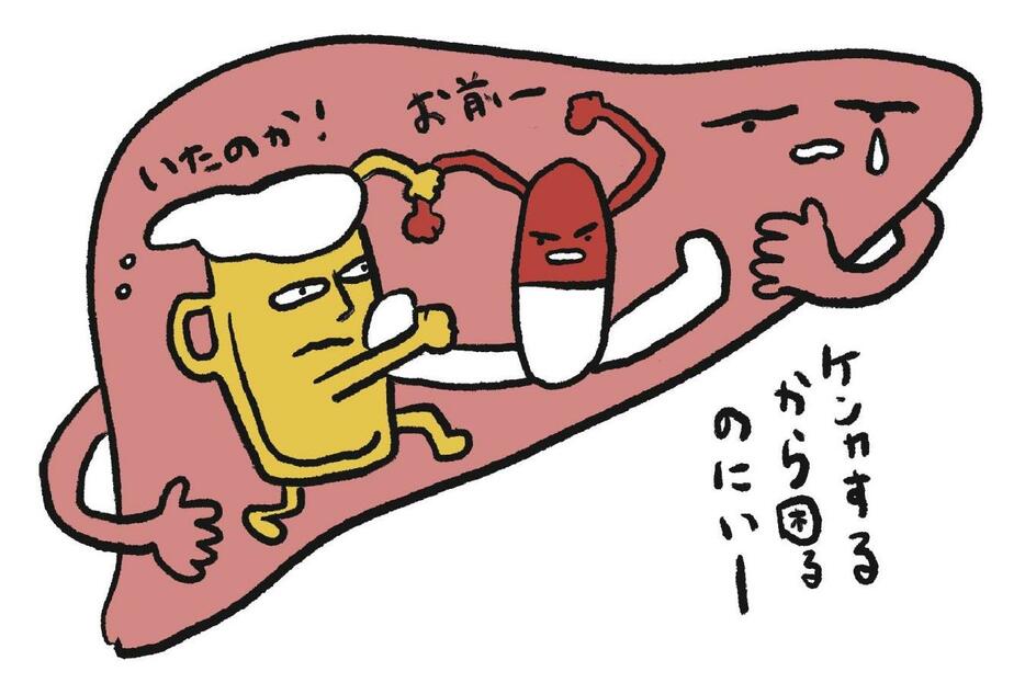 薬もアルコールも肝臓で分解される