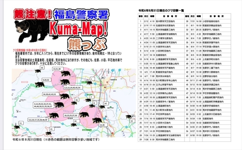 福島署のホームページに公開された「熊っぷ」