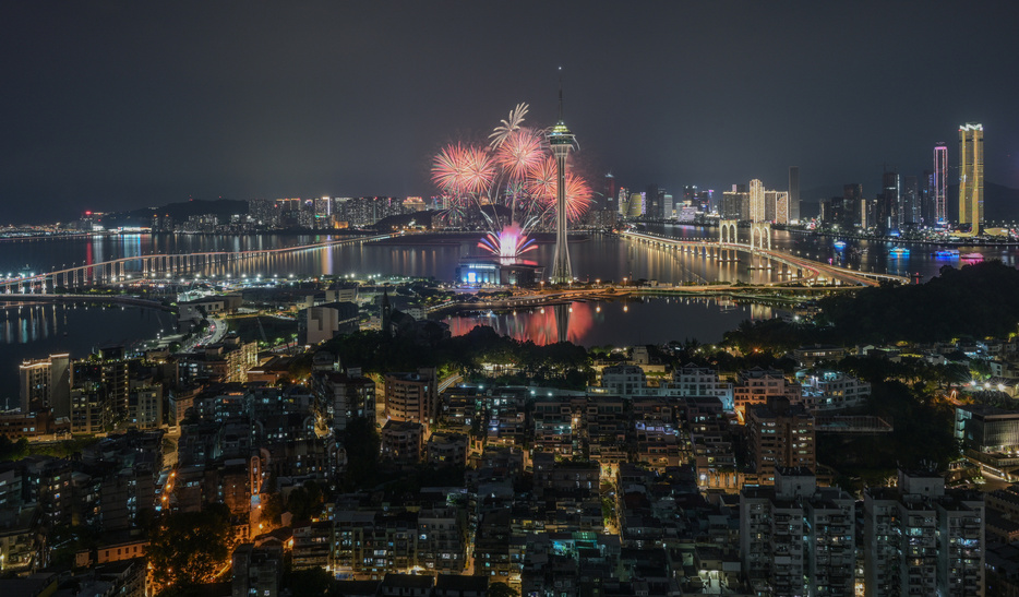 第32回マカオ国際花火コンテストで3位となった日本チームの花火＝2024年10月6日（写真：GCS）