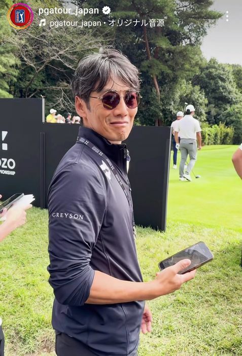 プロより注目を集める？ かっこいい反町隆史【写真：米国男子ツアー日本版の公式Instagram（@pgatour_japan）より】