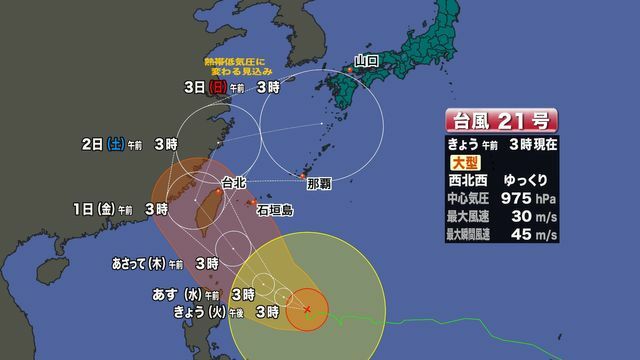 台風予想進路