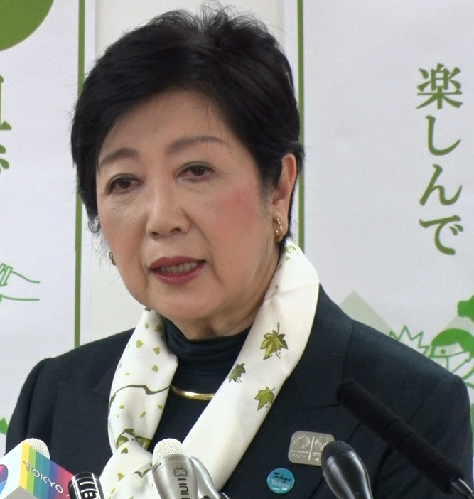 「あらためて都内の企業のテレワーク普及、定着、図っていただきたい」と小池都知事