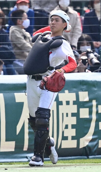 聖カタリナ学園の疋田昂大選手＝阪神甲子園球場で2021年3月24日、平川義之撮影