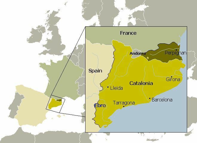 [地図]カタルーニャ地方の位置（by Martorell）
