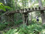 中泊町内に残る津軽森林鉄道の橋りょう＝2017年9月