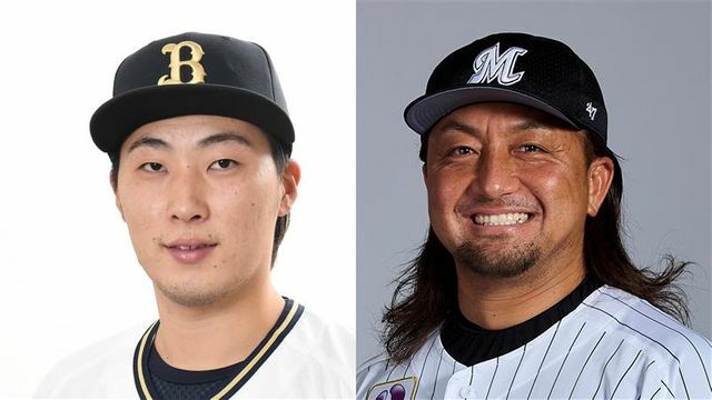 左からオリックス・東晃平投手、ロッテ・澤村拓一投手（C）千葉ロッテマリーンズ