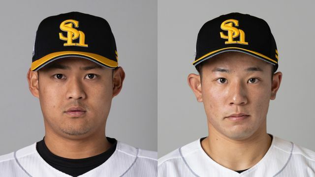 ソフトバンク・椎野新投手（左）、増田珠内野手（右）