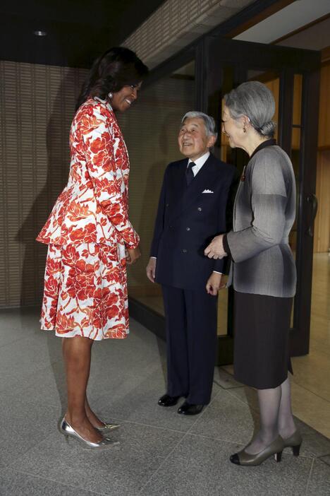 天皇皇后両陛下と面会＝2015年3月19日（代表撮影/ロイター/アフロ）