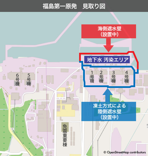 福島第一原発の見取り図