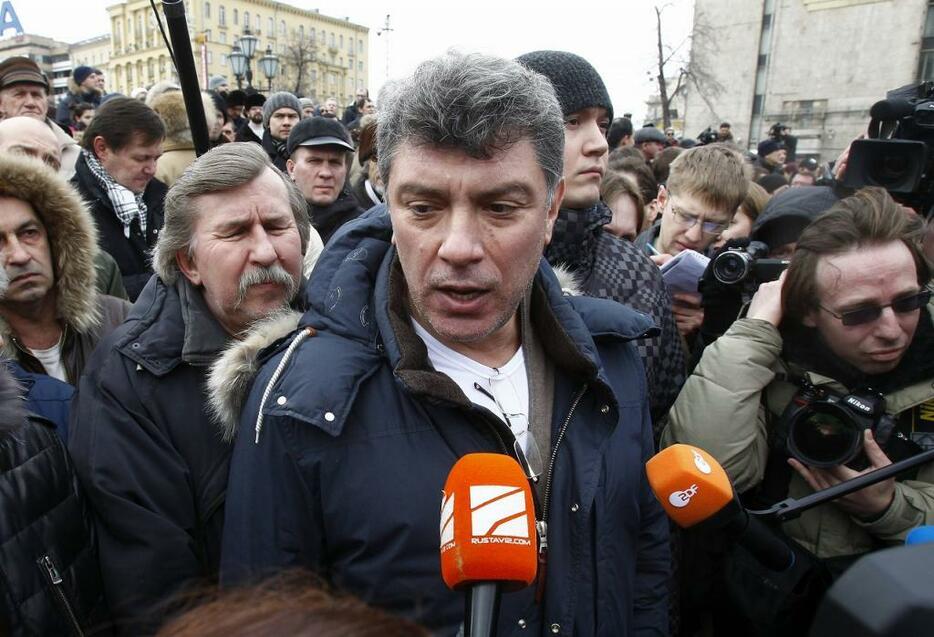 [写真]2月27日に銃殺されたロシア野党指導者のネムツォフ氏（2012年3月資料写真）（ロイター/アフロ ）