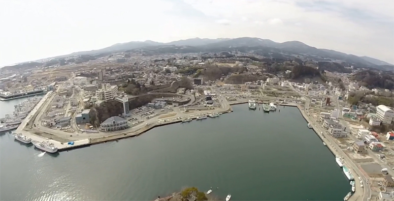 気仙沼内湾地区の空撮