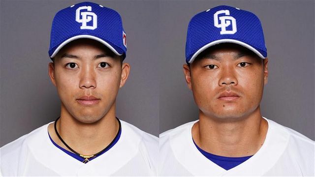 中日・岡林勇希選手(左)、細川成也選手(右)