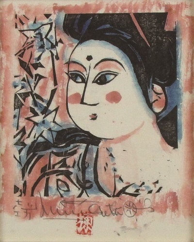 [画像] 「くちなし妃の柵」木版画・手彩色