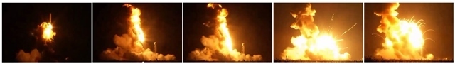 無人宇宙船「シグナス」を積んだロケット「アンタレス」が爆発（NASA/ロイター/アフロ）