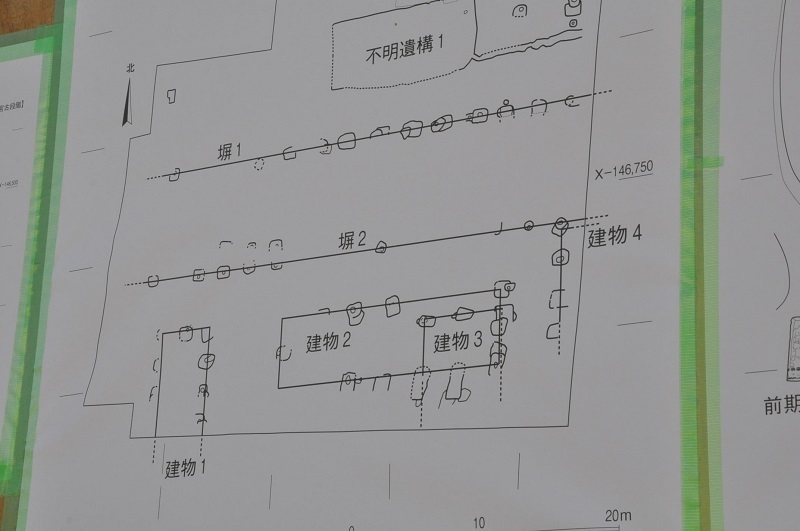 [写真]発掘された後期難波宮跡の遺構見取り図