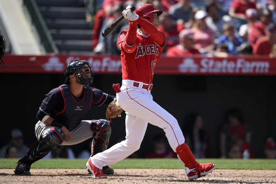 大谷が2試合連続アーチ。やられたインディアンス側も脱帽(写真：USA TODAY Sports/ロイター/アフロ)