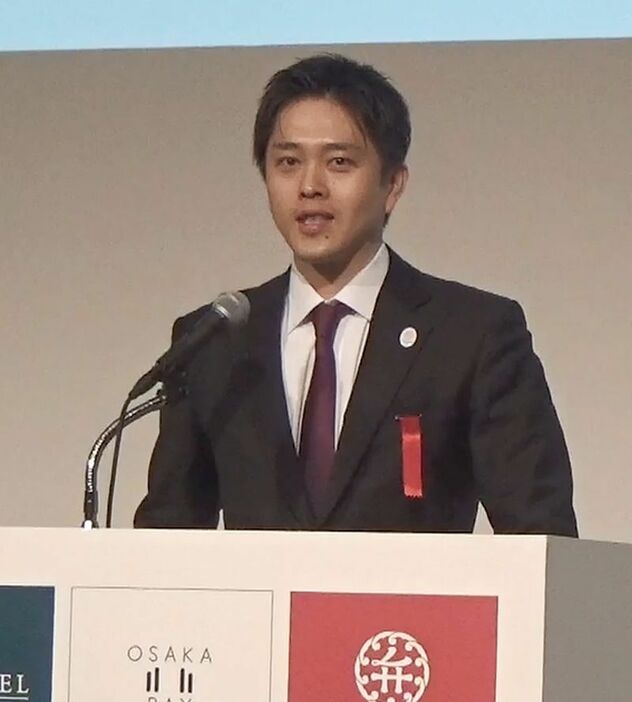 [写真]「大阪のベイエリアを成長エリアにしていきたい」と語った大阪市の吉村洋文市長