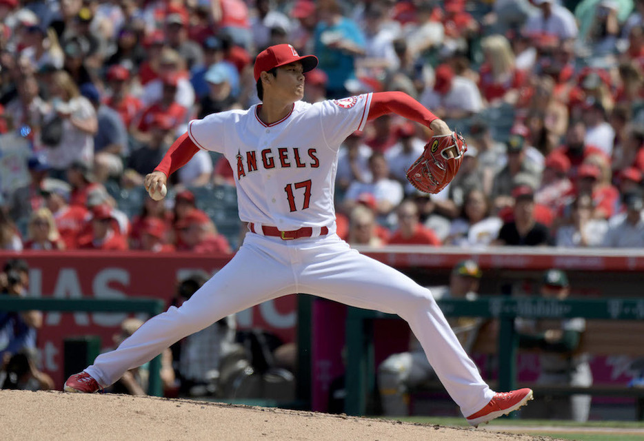 大谷は2度目の先発であわや完全試合のピッチングを見せた(写真・アフロ）