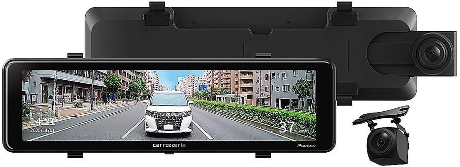 パイオニア ミラー型前後2カメラドライブレコーダー新品未使用！ パイオニア、前後2カメラのミラー型ドライブレコーダーに新製品