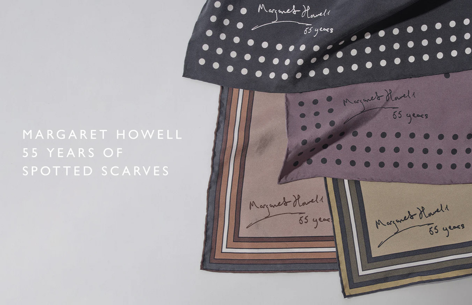 新品タグ付 マーガレットハウエル ピュアシルク100 スポットドットスカーフ 2025年最新】MARGARET HOWELL 柄・デザイン：ドット レディース