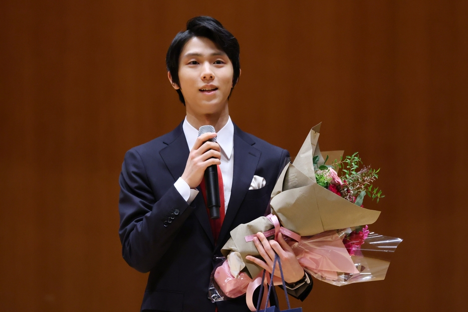 日中国交正常化50周年の記念式典に出席したフィギュアスケーターの羽生結弦さん（写真：YUTAKA/アフロスポーツ）