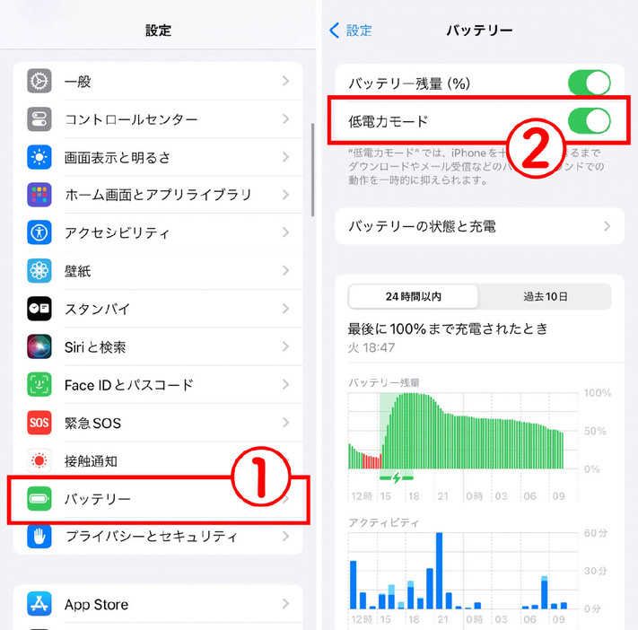 低電力モードを活用する