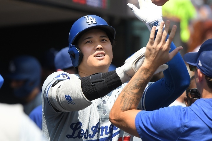 大谷は５回にメジャー通算200号となる29号ソロを放った。(C) Getty Images