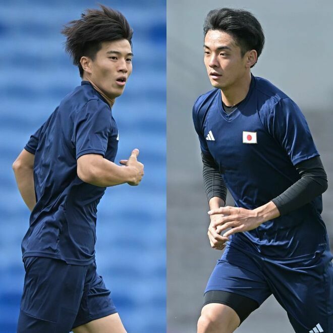 川﨑（左）が盟友・山田（右）について語った。写真：金子拓弥 (サッカーダイジェスト写真部／JMPA代表撮影)