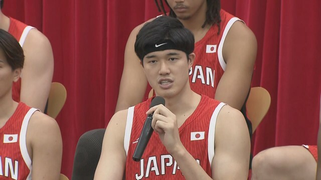 パリ五輪に向けた記者会見に臨む渡邊雄太選手（7月10日）