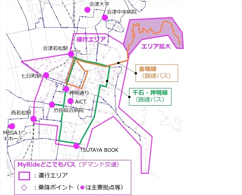 １０月以降の実証運行エリア