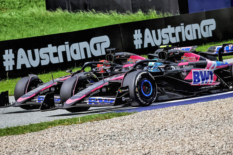 2024年F1第11戦オーストリアGP　ピエール・ガスリー（アルピーヌ）とエステバン・オコン（アルピーヌ）のバトル