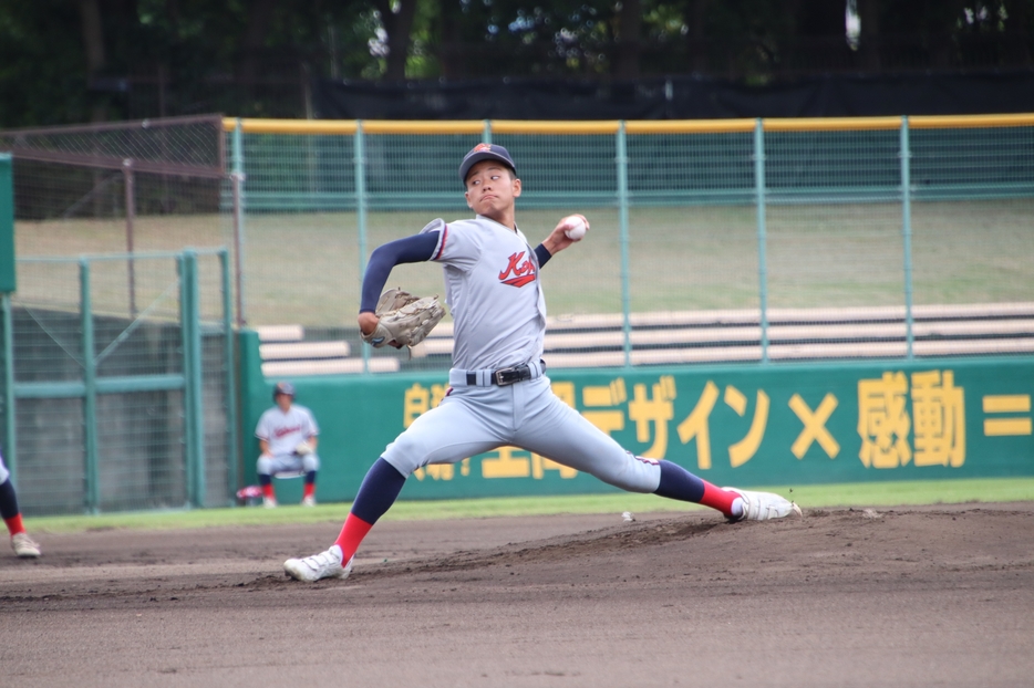 京都国際先発の西村一毅