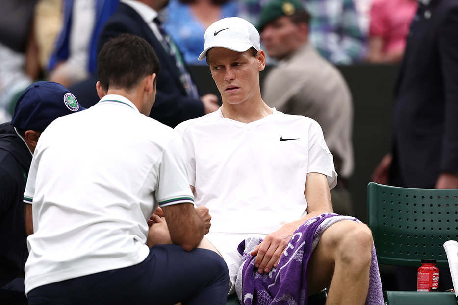 4時間のフルセットマッチで敗れた世界1位のヤニック・シナー（Photo by Getty Images）