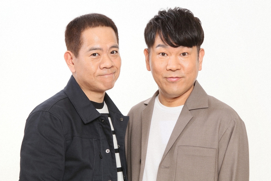 TOKYO MX「５時に夢中！」に生出演した「FUJIWARA」原西孝幸（左）と藤本敏史