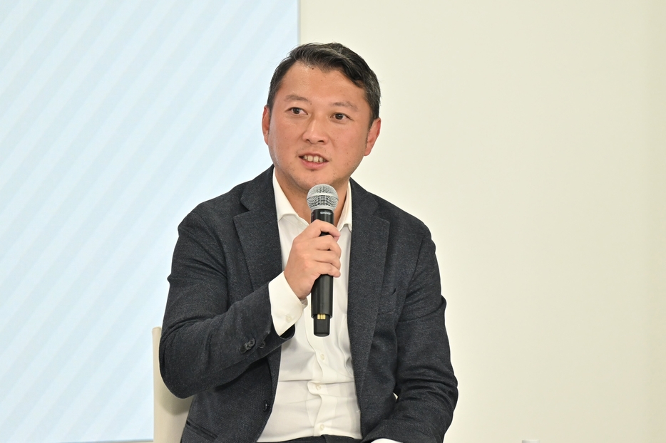 「BEYOND 2020 NEXT FORUM」に登壇した株式会社Robot Consulting代表取締役会長の横山英俊氏（撮影：蔦野裕）