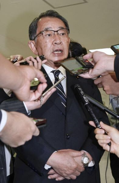 自民党安倍派の座長就任が決まった際の塩谷立氏＝２０２３年８月１７日午後、東京・永田町の党本部