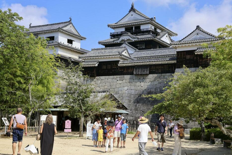 天守への入場が再開された松山城＝31日午前、松山市